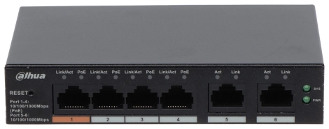 4-Port PoE Gigabit Switch DAHUA DH-CS4006-4GT-60